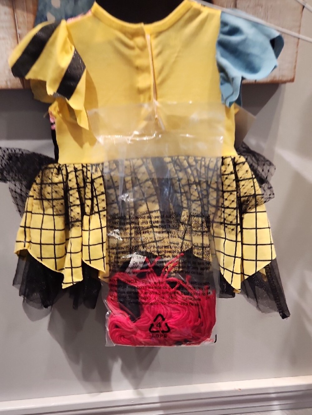 Disney Sally Yellow Black Pink Blue Patchwork Girls Costume - Picture 13 of 16